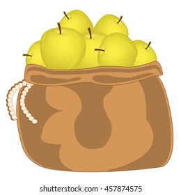 Yellow apples in bag