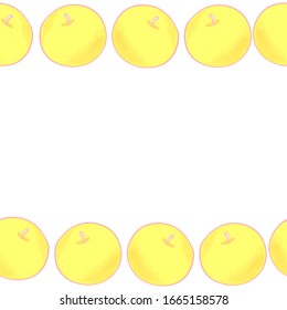 
ilustración vectorial del borde de manzanas amarillas