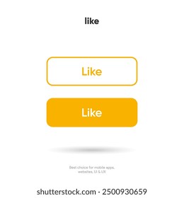 Yellow approve, appreciate, like button or sign for website, mobile app, UI.