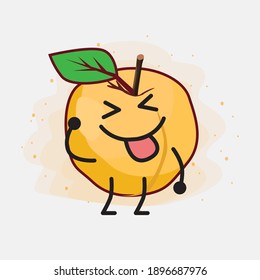 Ilustración del carácter del vector Cute de frutas de ácaros amarillos