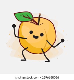 Ilustración del carácter del vector Cute de frutas de ácaros amarillos