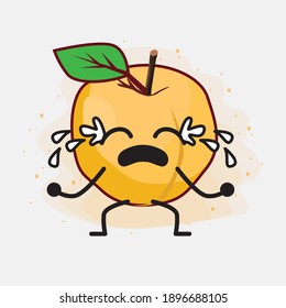 Ilustración del carácter del vector Cute de frutas de ácaros amarillos