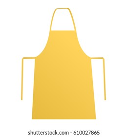 Yellow apron mockup isolated on white background. Vector illustration
