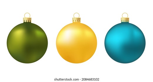 Yellow aqua and green Christmas tree toy or ball