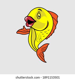 Yellow Aquarium Fish Vector Art