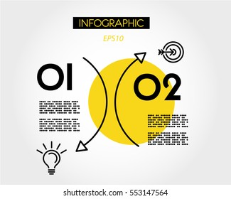 Yellow Arc Line Infographic, Two Options