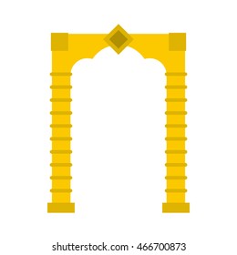 Yellow arch icon in flat style on a white background