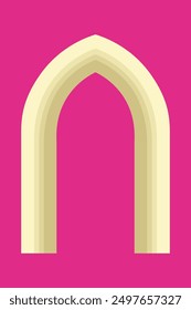 Yellow arch isolated on pink background