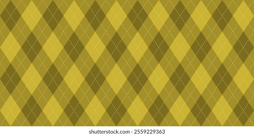 Yellow argyle pattern. Seamless argyle vector pattern. Retro style classic clothing print. Fashion print texture.