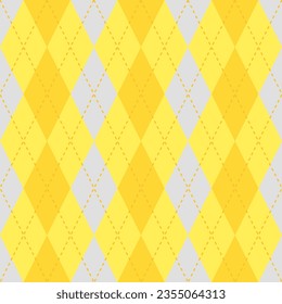 Patrón de argyle amarillo. Patrón vectorial de arglos. Patrón argla. Patrón geométrico sin soldadura para ropa, papel envolvente, fondo, fondo, tarjeta de regalo, suéter.