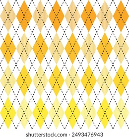 Patrón de ángulo amarillo. Patrón de Vector Argyle. Patrón Argyle. Patrón geométrico sin costuras para la ropa, papel de envoltura, fondo, fondo, Tarjeta de regalo, suéter.