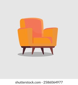 yellow arm chair isolated on white background