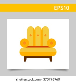 Yellow armchair icon