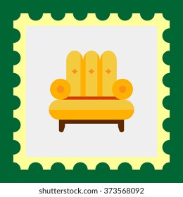 Yellow armchair icon