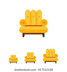Yellow armchair icon