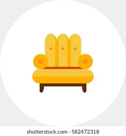 Yellow armchair icon