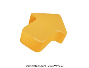 Yellow arrow 3d pointer. Vector mouse cursor. Computer interface. Click cursor icon.