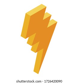 Icono de perno de flecha amarilla. Isométrico icono vectorial de la flecha amarilla para el diseño web aislado en fondo blanco