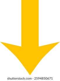 A yellow arrow with a curved point.
