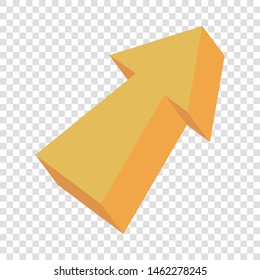 Yellow arrow icon. Cartoon illustration of yellow arrow vector icon for web