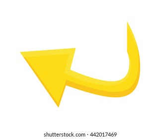 yellow arrow icon. direction concept. Vector graphic