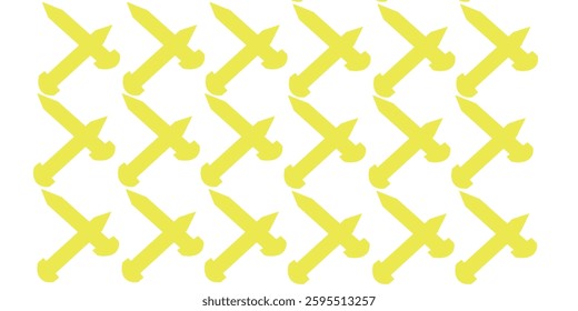 Yellow arrow icon on transparent background. abstract illustration.