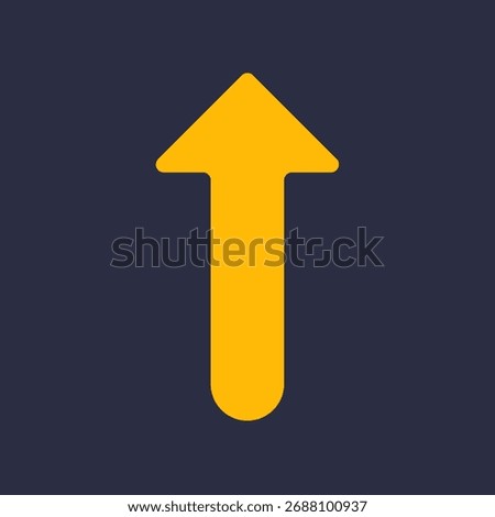 Yellow Up Arrow Icon. Representing Growth, Success, Progress, and Positive Direction