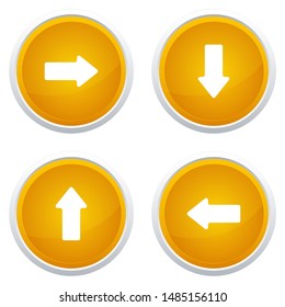 Yellow Arrow Icons On Circle Button Illustration Vector