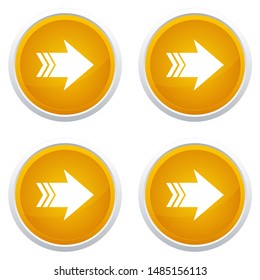 Yellow Arrow Icons On Circle Button Illustration Vector