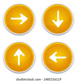 Yellow Arrow Icons On Circle Button Illustration Vector