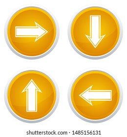 Yellow Arrow Icons On Circle Button Illustration Vector
