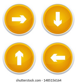 Yellow Arrow Icons On Circle Button Illustration Vector