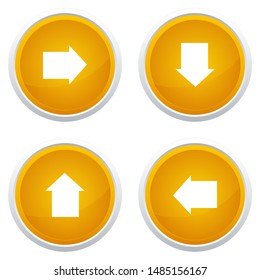 Yellow Arrow Icons On Circle Button Illustration Vector