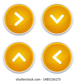 Yellow Arrow Icons On Circle Button Illustration Vector
