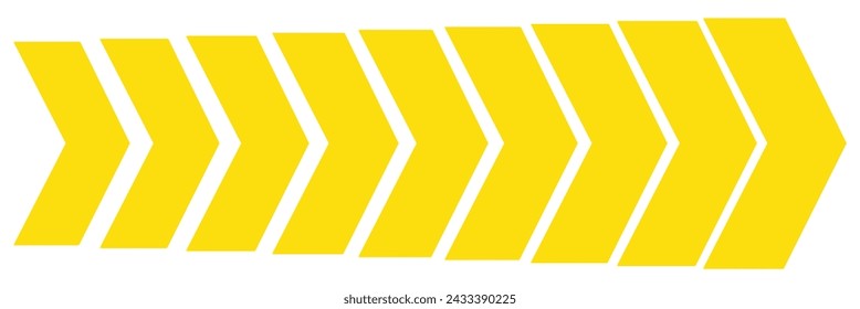 rayas de línea de flecha amarilla. aislado sobre fondo blanco. Ilustración de vector