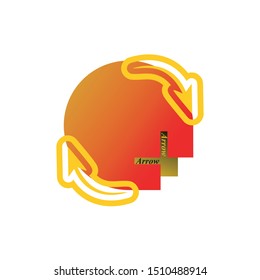 Yellow arrow for logo,banner,web,map on white background