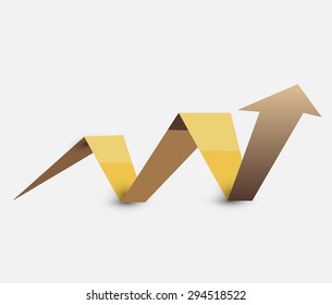 Yellow arrow paper,infographic