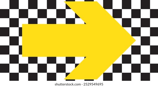 Yellow arrow to the right . vector, isolated. Yellow arrow isolated on transparency background