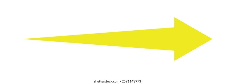 Yellow arrow to the right . vector, isolated. Yellow arrow isolated on a white background, long arrow icon , yellow bold long arrow vector illustration