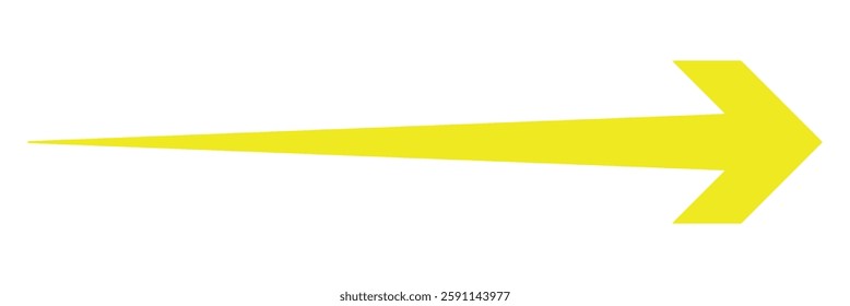 Yellow arrow to the right . vector, isolated. Yellow arrow isolated on a white background, long arrow icon , yellow bold long arrow vector illustration