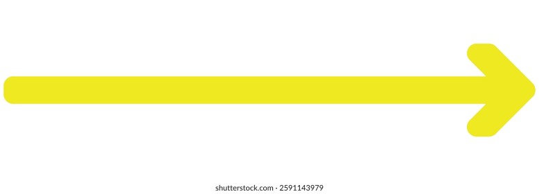 Yellow arrow to the right . vector, isolated. Yellow arrow isolated on a white background, long arrow icon , yellow bold long arrow vector illustration