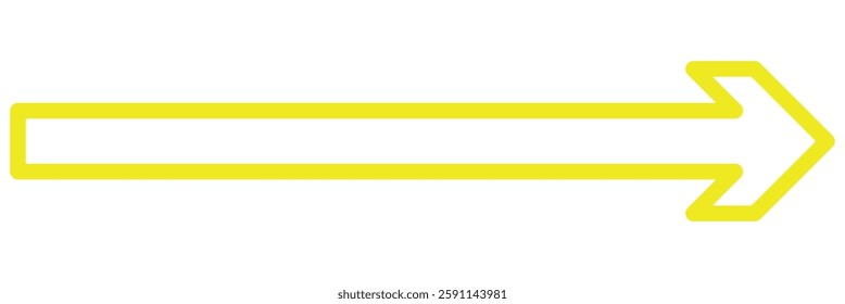 Yellow arrow to the right . vector, isolated. Yellow arrow isolated on a white background, long arrow icon , yellow bold long arrow vector illustration