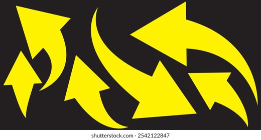 Ilustración vectorial de flecha amarilla sobre un fondo