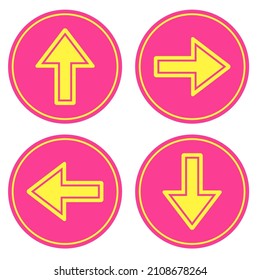 Yellow Arrows on pink background.