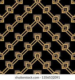yellow Art Deco seamless vintage wallpaper pattern geometric decorative background