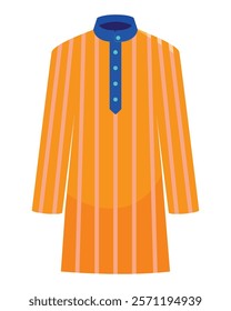 yellow asian kurta isolated design