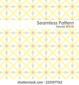 Yellow asterisk or crossed line and circle and triangle seamless pattern. Abstract and classic pattern style for design