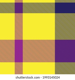 Yellow Asymmetric Plaid textured seamless pattern suitable for fashion textiles and graphics