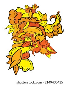 símbolo de diseño de ilustración vectorial aleatoria de auntum amarillo