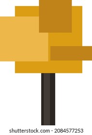 Yellow autumn abstract tree, illustration, vector, on a white background.